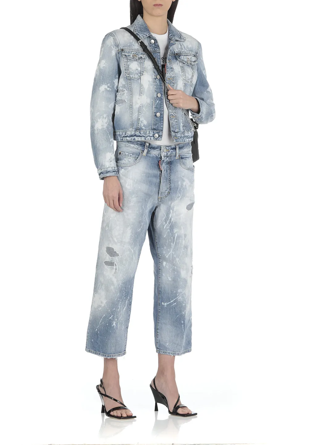 Dsquared2 Bleached Effect Denim Jacket