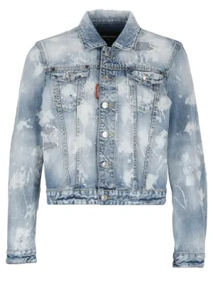 Dsquared2 Bleached Effect Denim Jacket