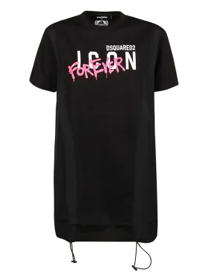 Dsquared2 Logo Printed Crewneck T-Shirt Dress