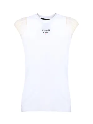 Dsquared2 Slogan Print Cap Sleeved T-Shirt