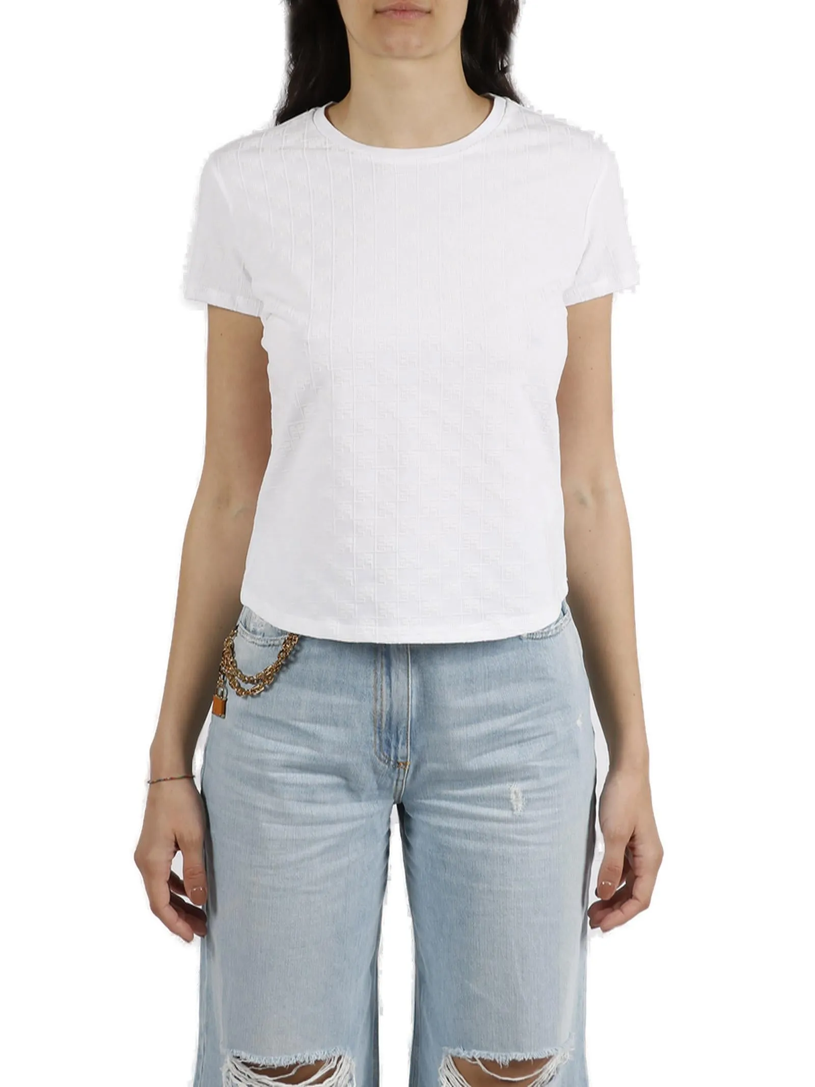 Elisabetta Franchi All-Over Logo Printed T-Shirt