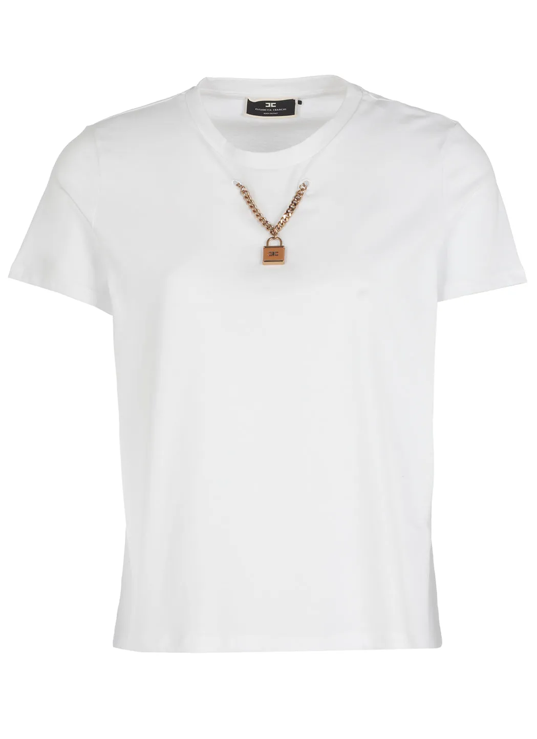 Elisabetta Franchi Chain Detailed Crewneck T-Shirt