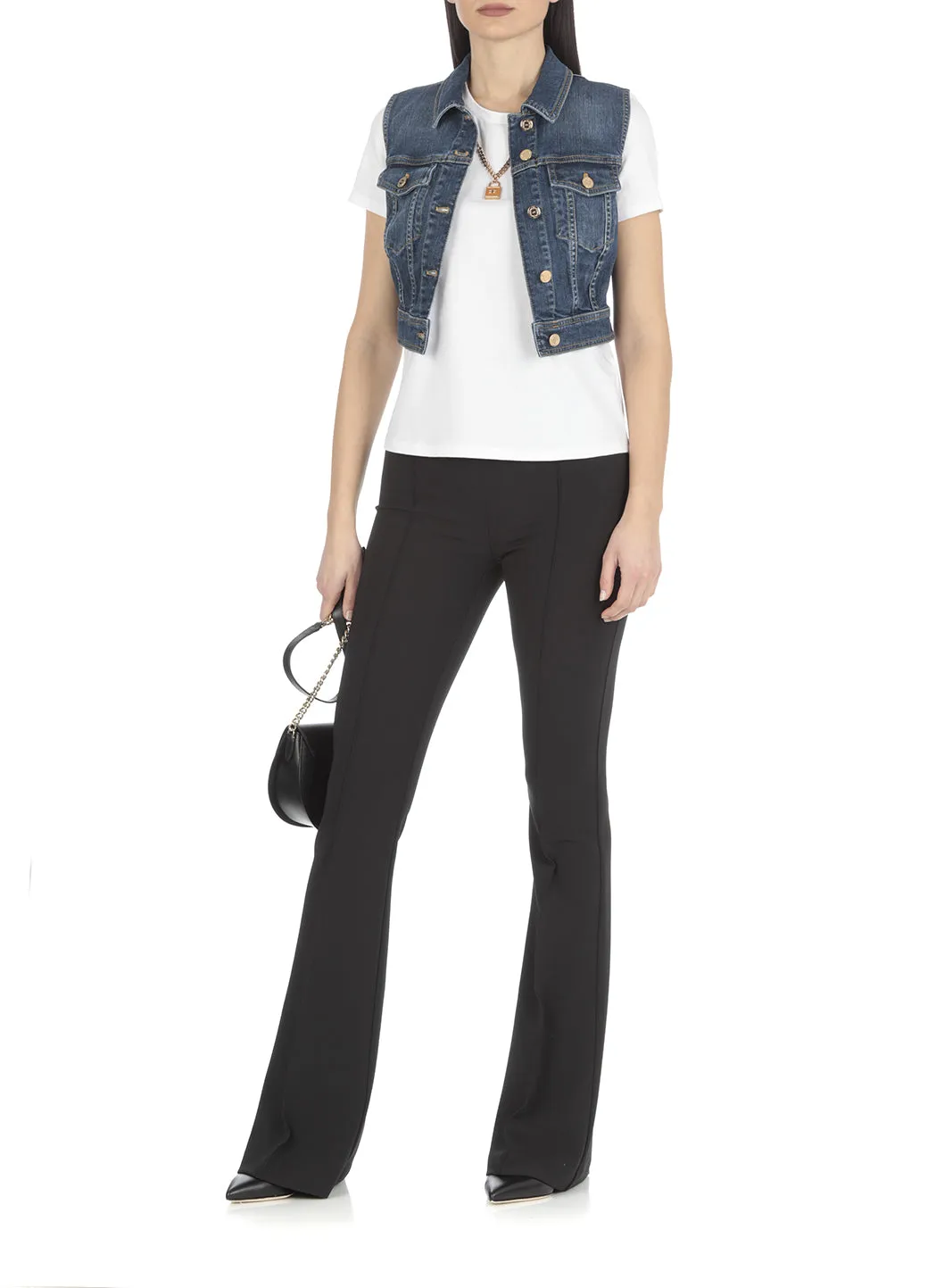 Elisabetta Franchi Chain Detailed Crewneck T-Shirt