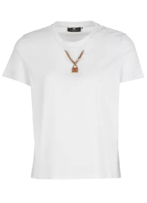 Elisabetta Franchi Chain Detailed Crewneck T-Shirt