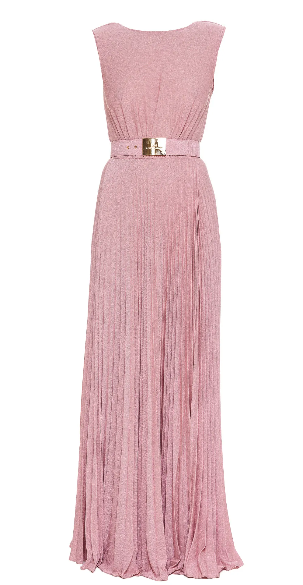Elisabetta Franchi Cowl Neck Pleated Maxi Dress