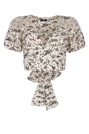Elisabetta Franchi Floral Printed V-Neck Cropped Top