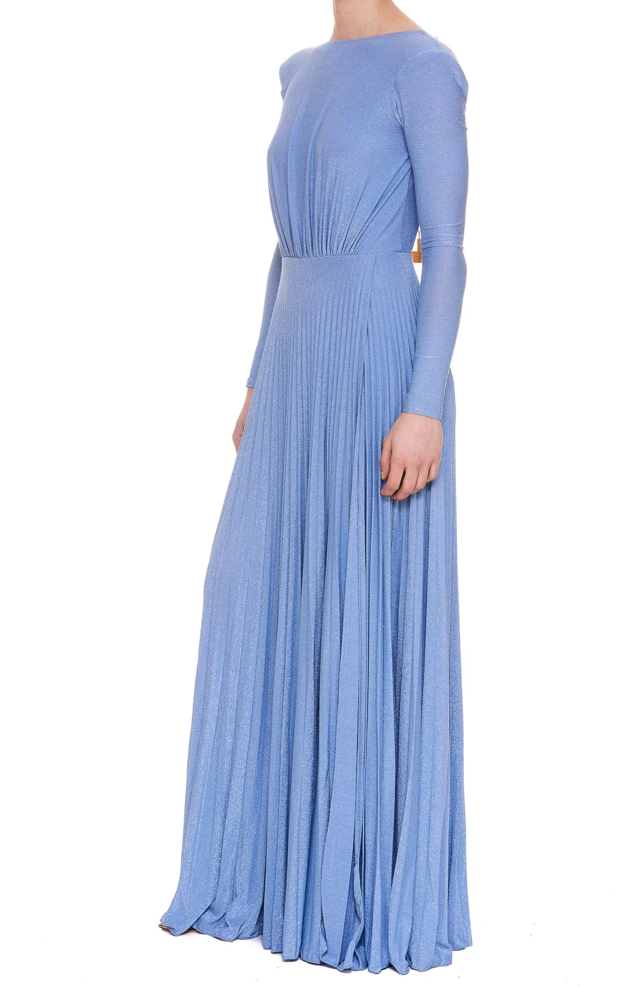 Elisabetta Franchi Padlock Charm Detail Draped Dress
