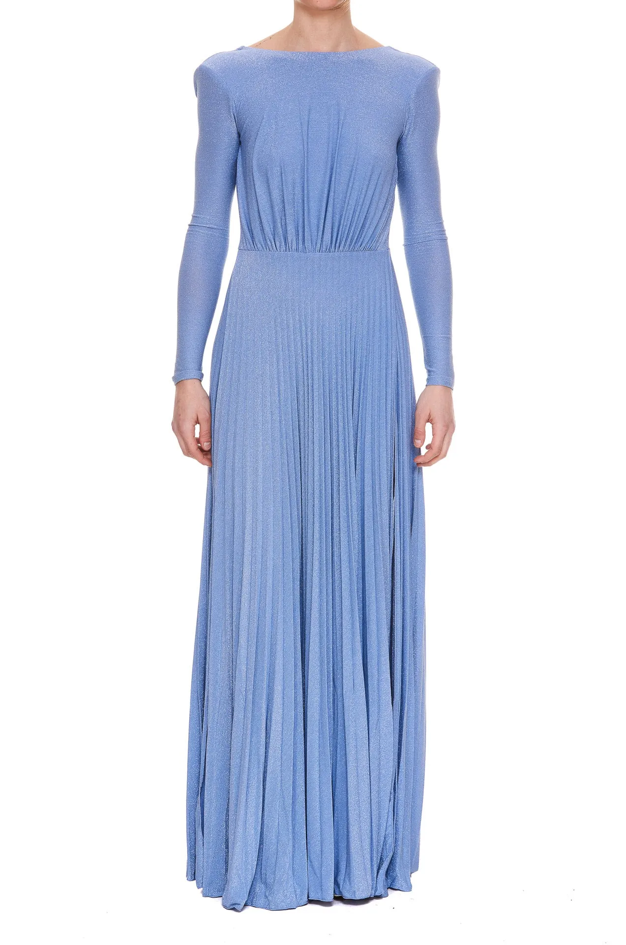 Elisabetta Franchi Padlock Charm Detail Draped Dress