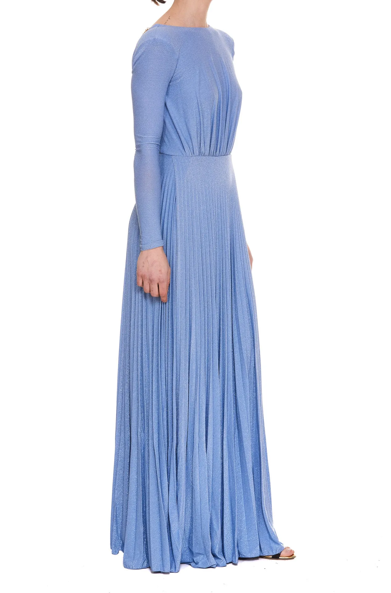Elisabetta Franchi Padlock Charm Detail Draped Dress