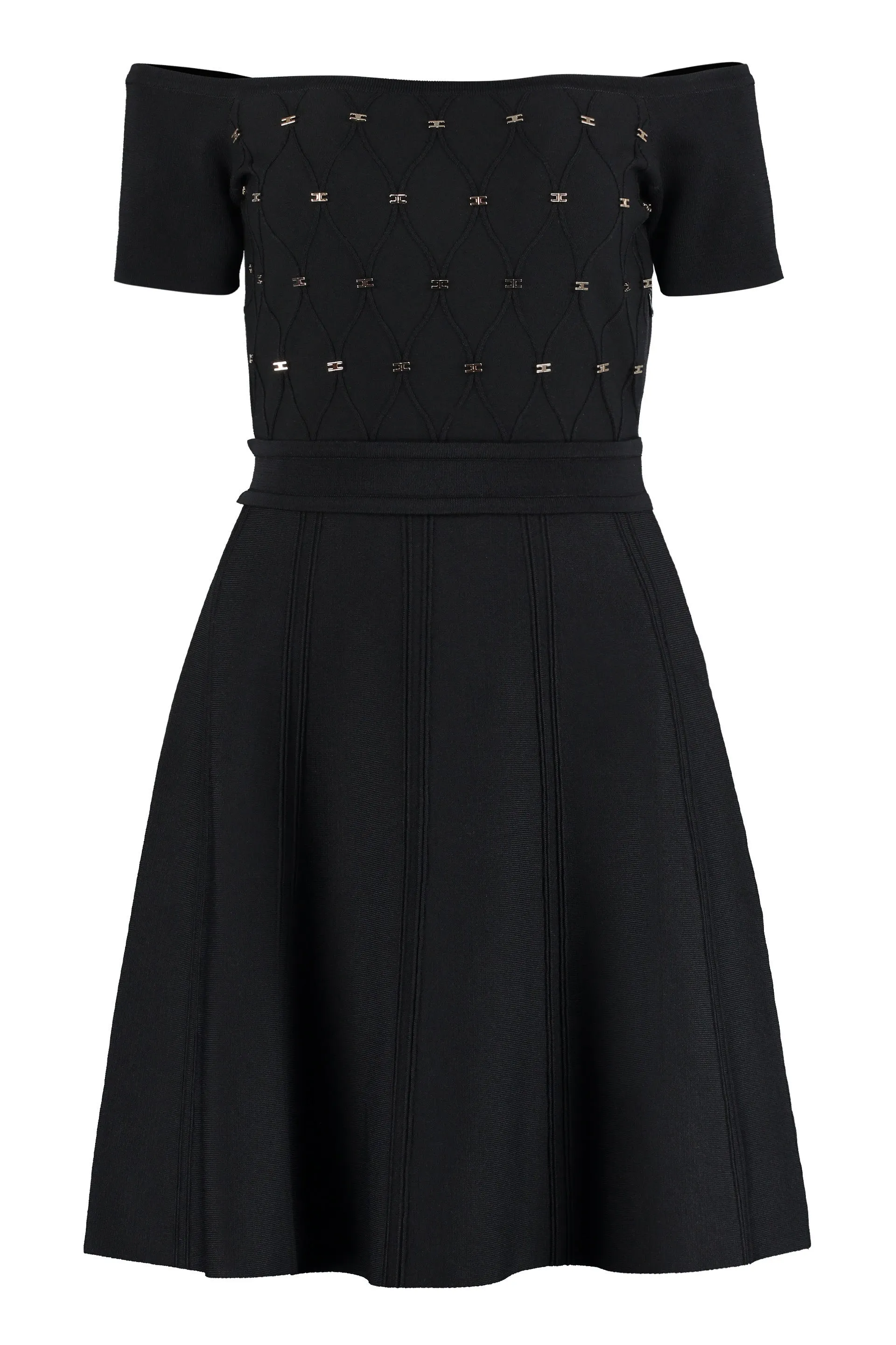 Elisabetta Franchi Stud-Detailed Drop Shoulder Dress