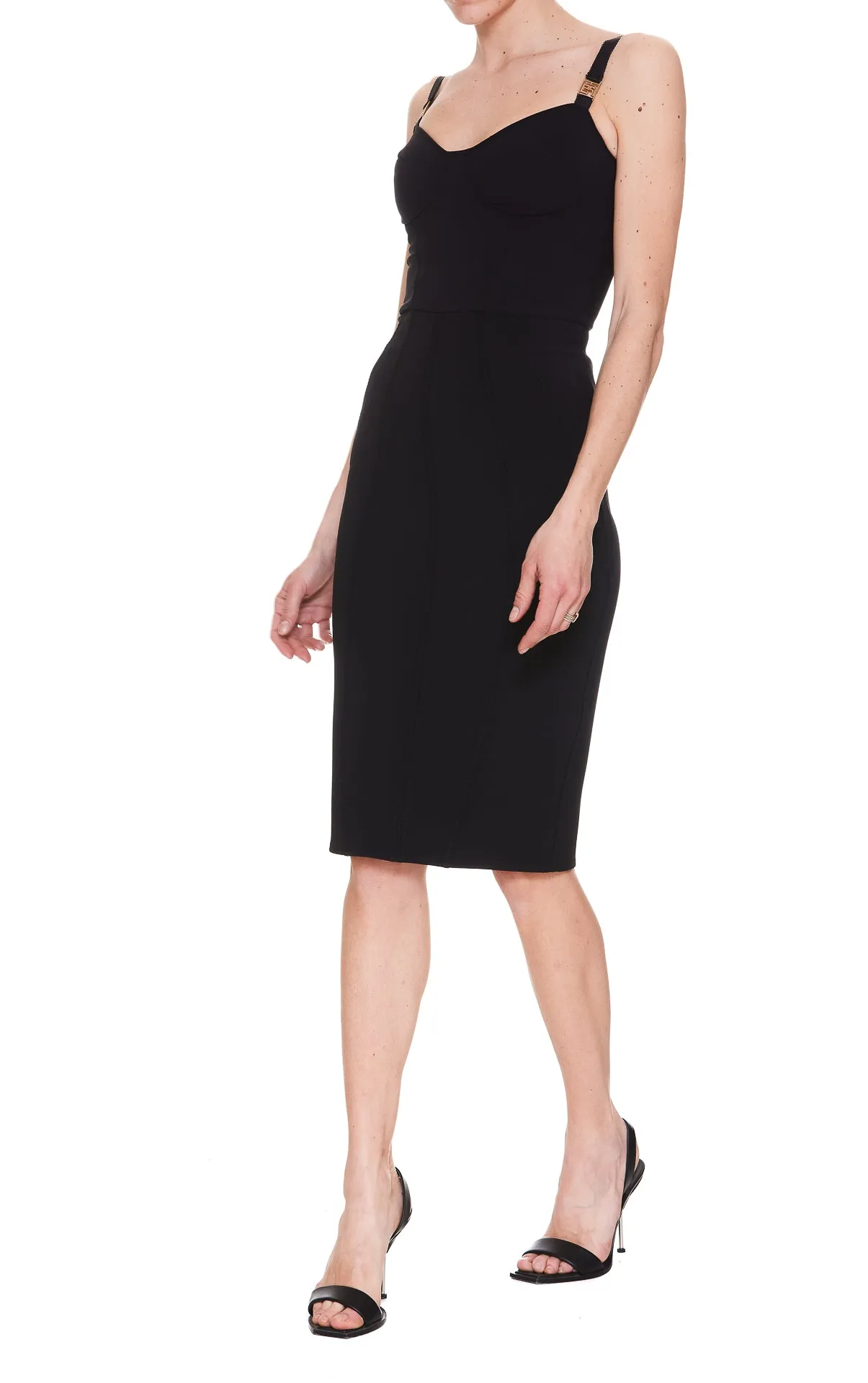Elisabetta Franchi Sweetheart Neck Fitted Dress