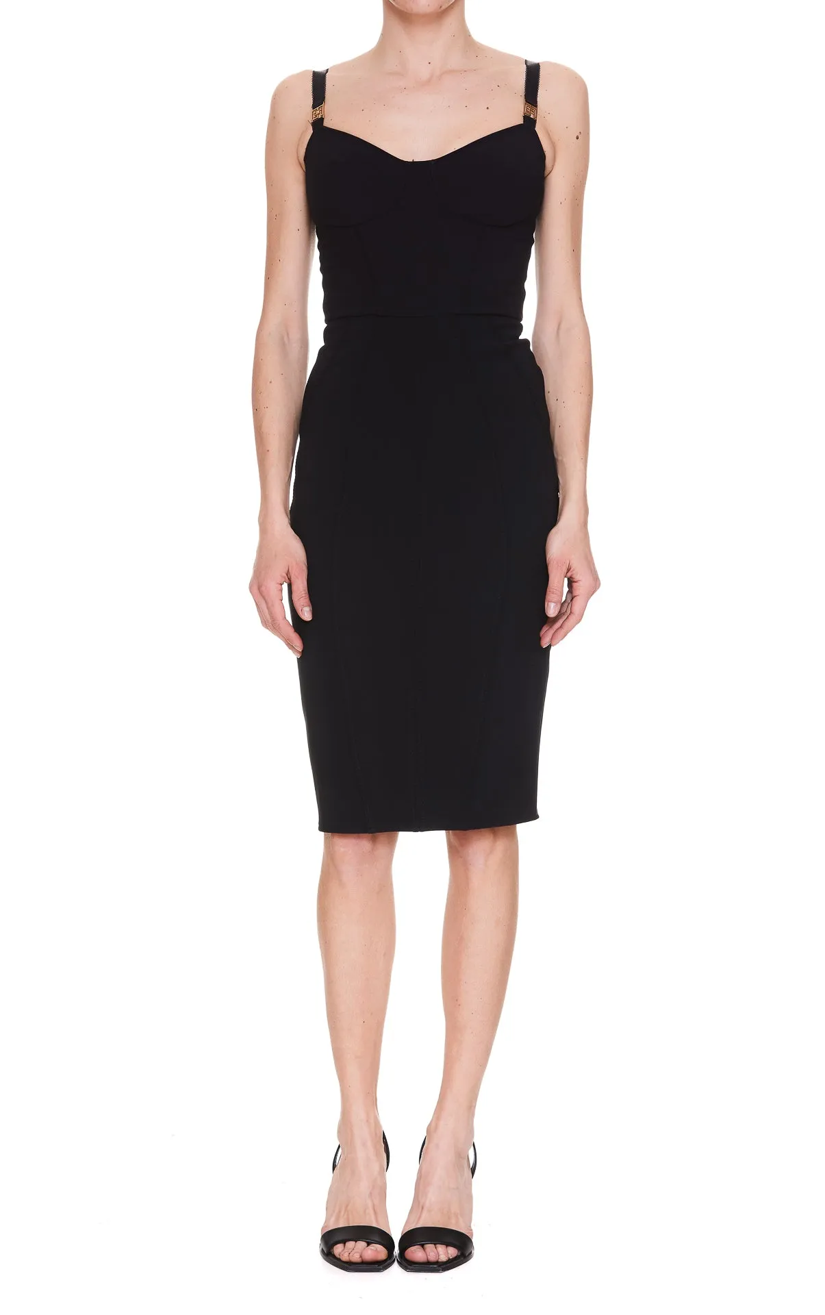 Elisabetta Franchi Sweetheart Neck Fitted Dress
