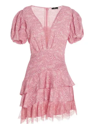 Elisabetta Franchi V-Neck Floral Printed Mini Dress