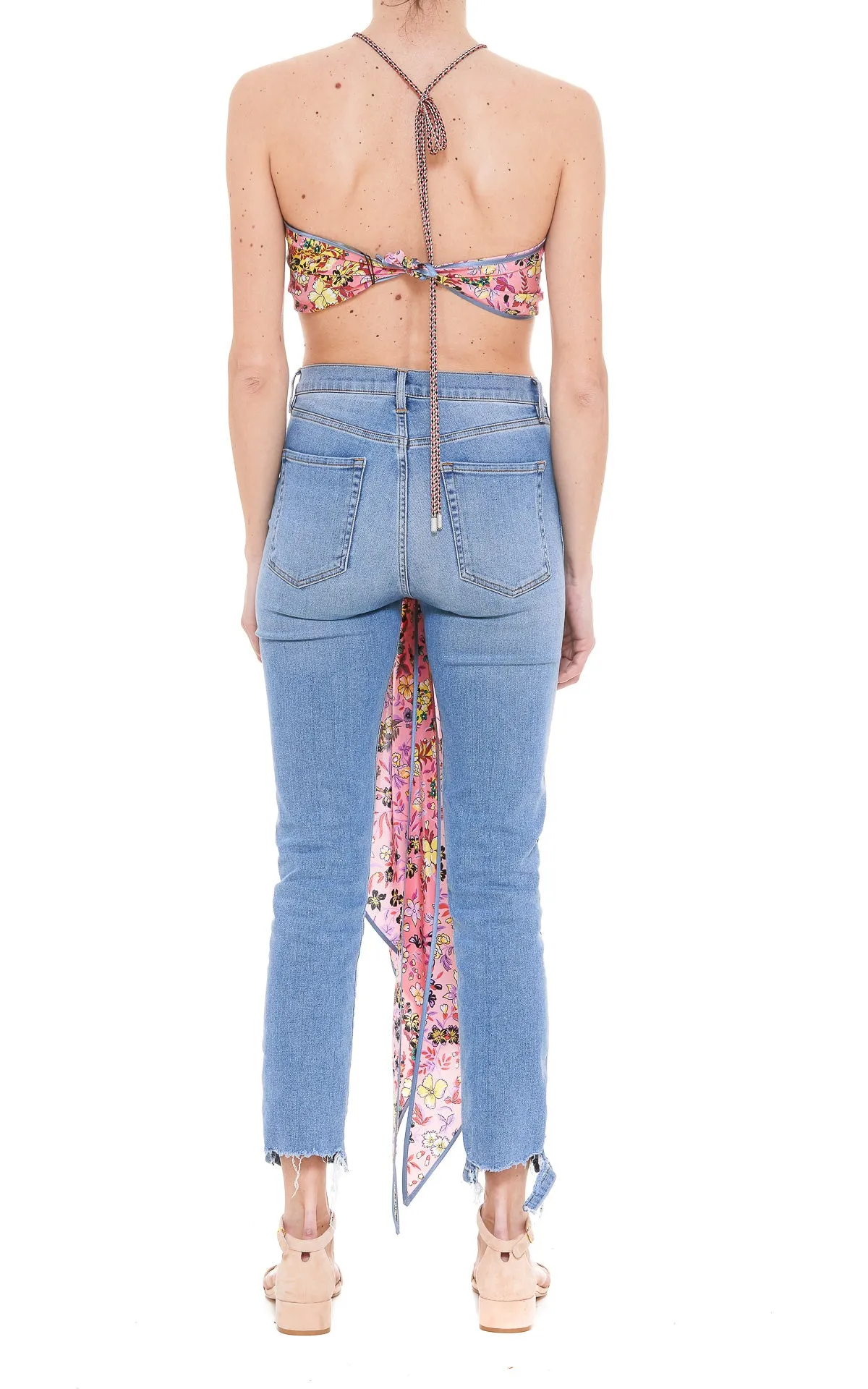 Etro Floral Printed Draped Halterneck Top