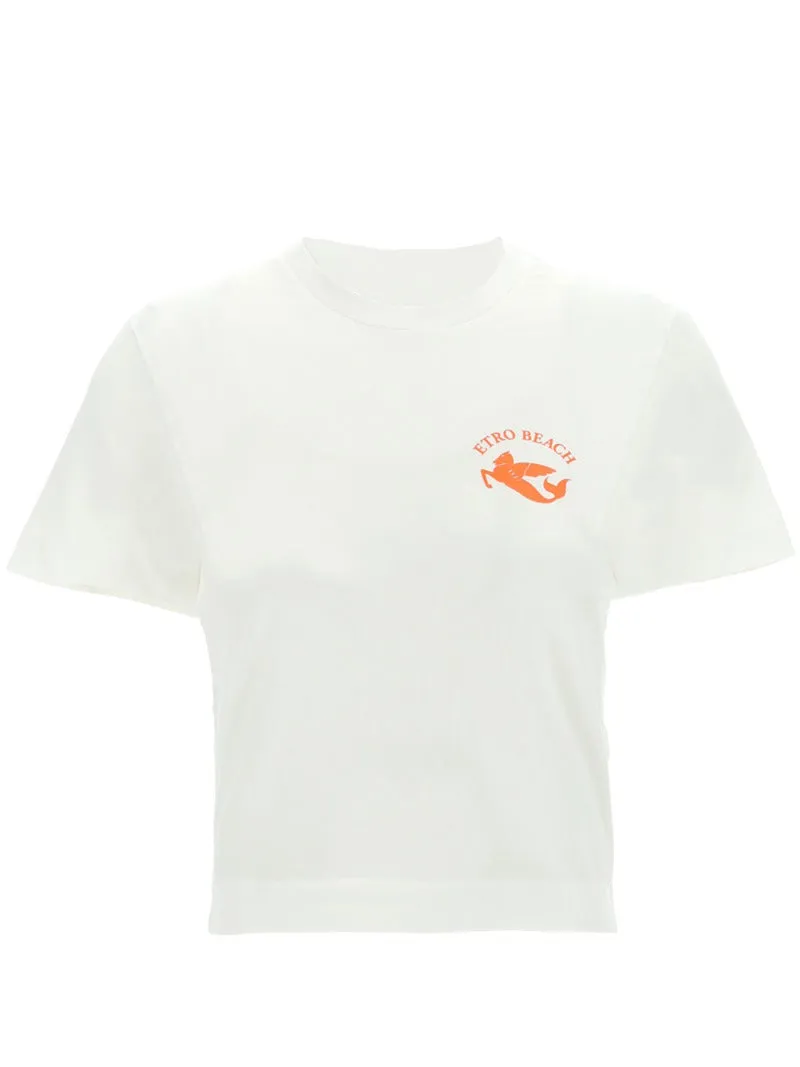 Etro Logo Printed Cropped T-Shirt