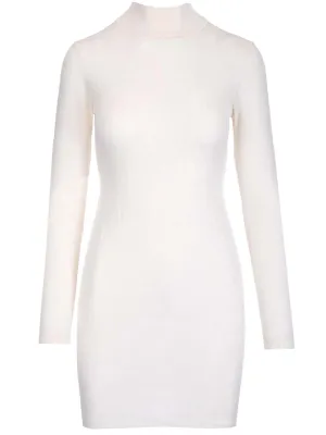 Fendi Brush Logo Ribbed Mini Dress