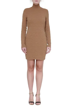 Fendi FF Jacquard High Neck Mini Dress