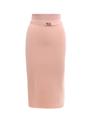 Fendi Logo Plaque Midi Skirt