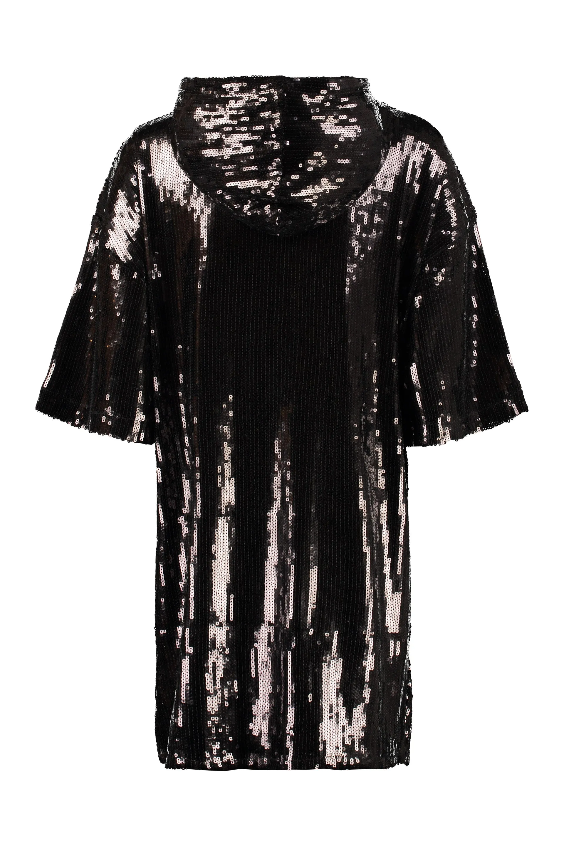 Fila Allover Sequin Logo Embellished Hooded Dress