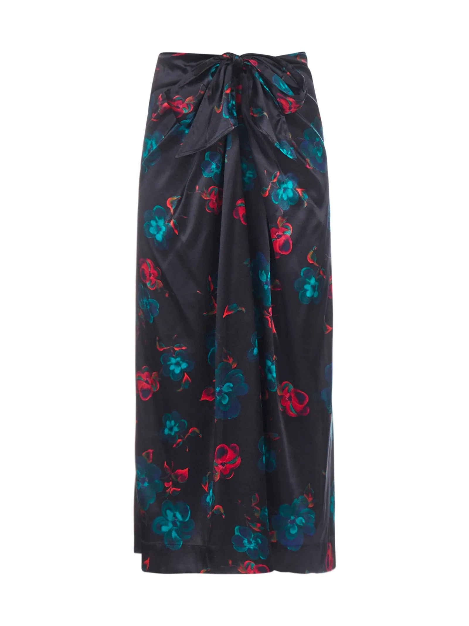 Ganni Allover Floral Printed Tied Maxi Skirt