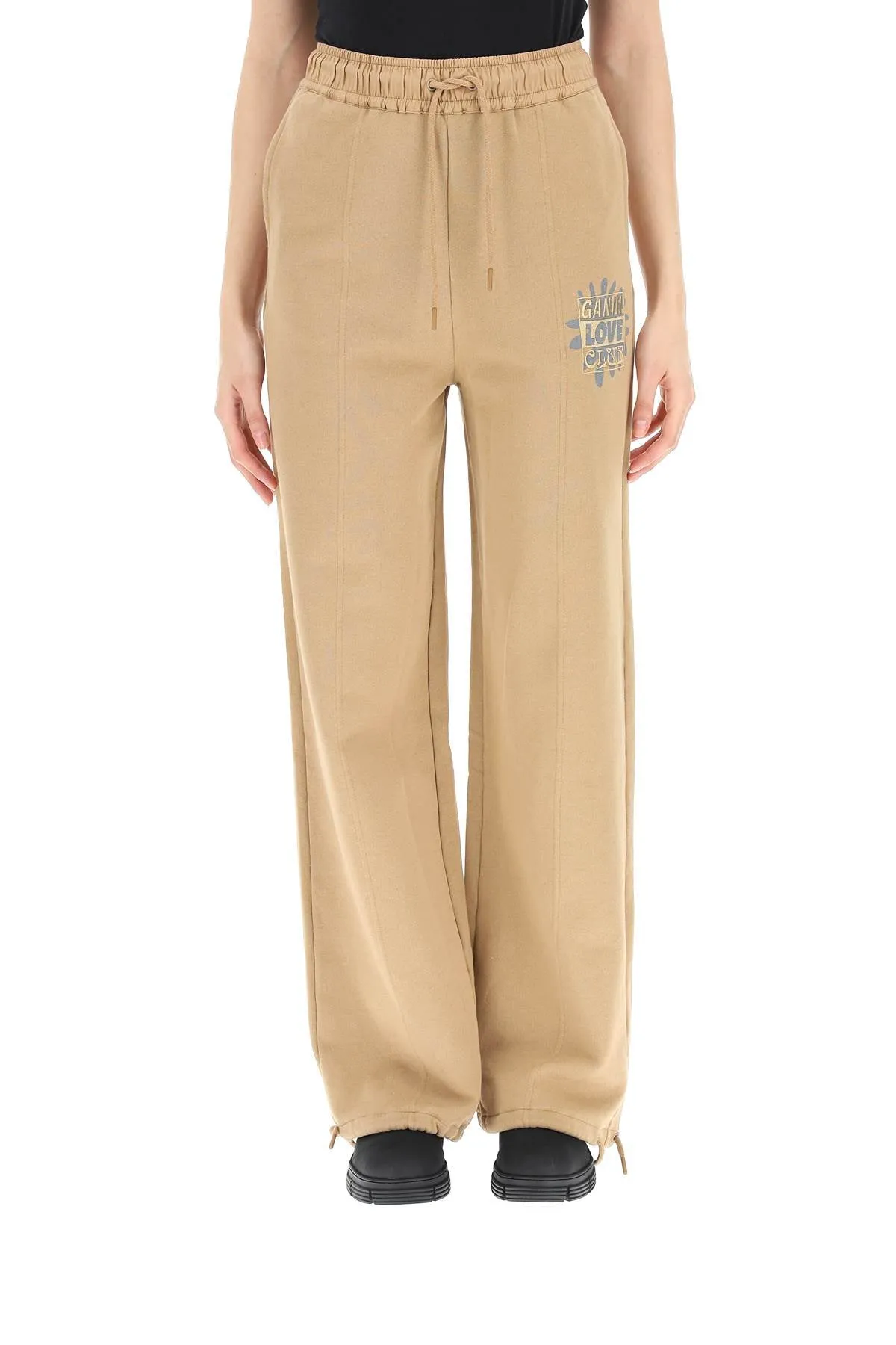 Ganni Logo Embroidered Drawstring Track Pants