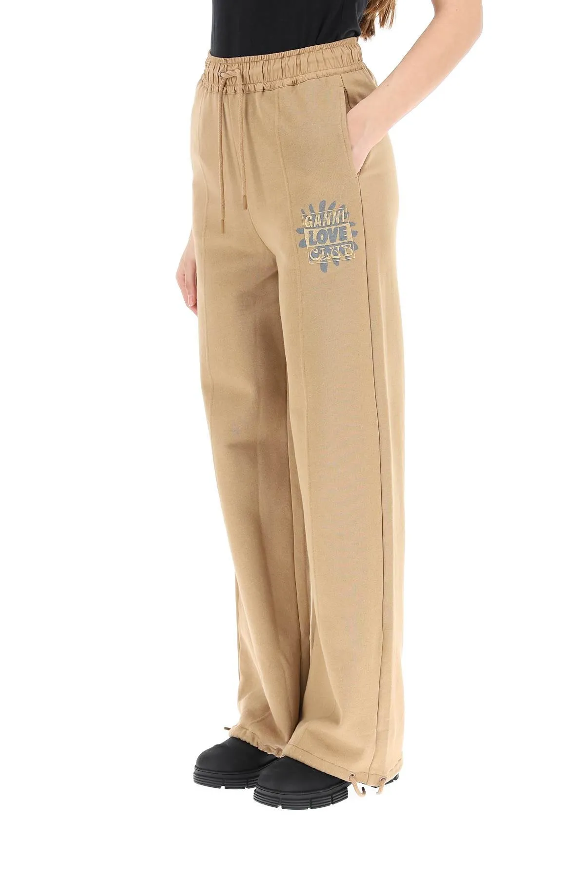 Ganni Logo Embroidered Drawstring Track Pants