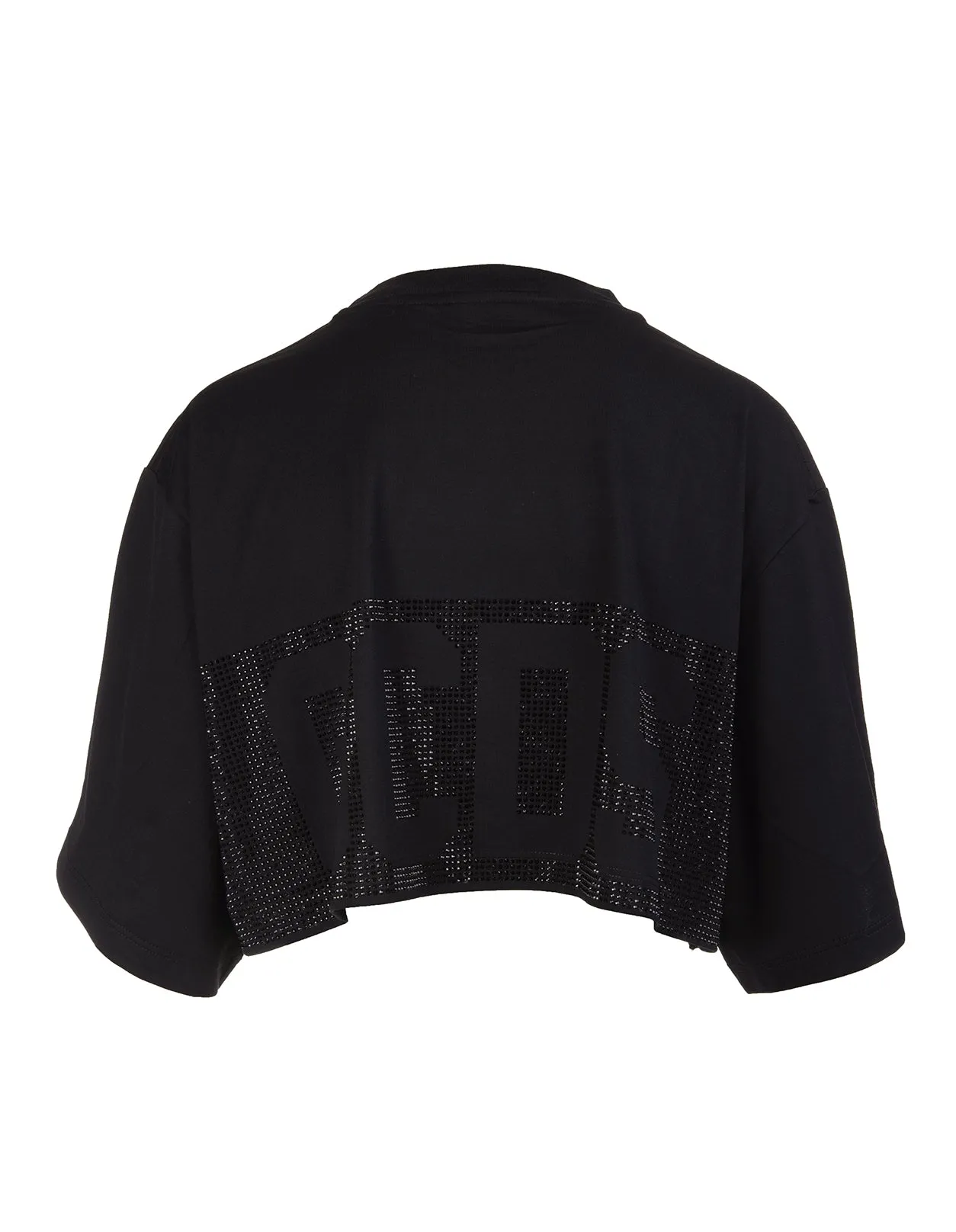 GCDS Logo Embellished Crewneck Cropped T-Shirt