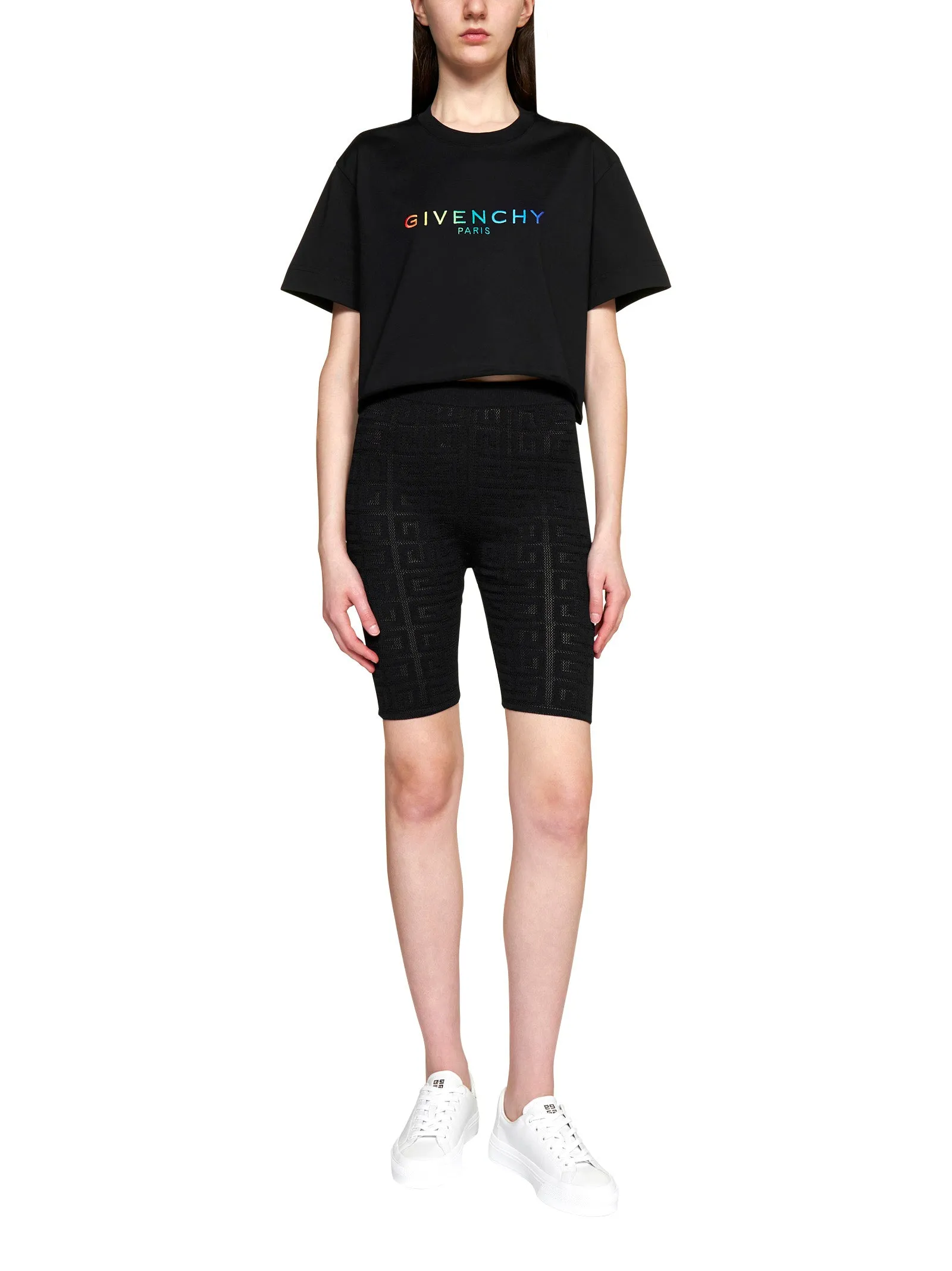 Givenchy Logo Printed Crewneck Cropped T-Shirt