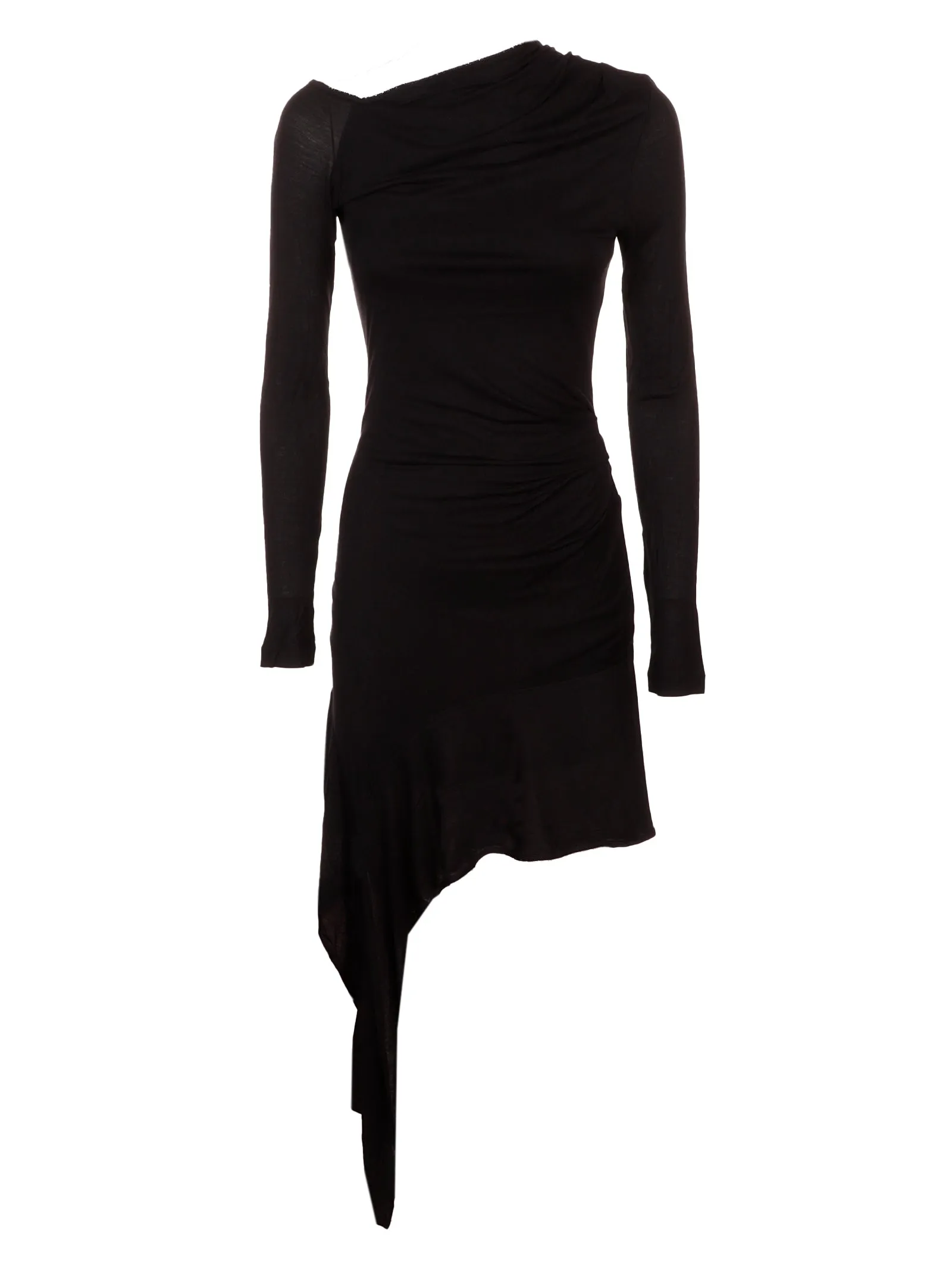 Helmut Lang Asymmetric Gathering Detailed Mini Dress
