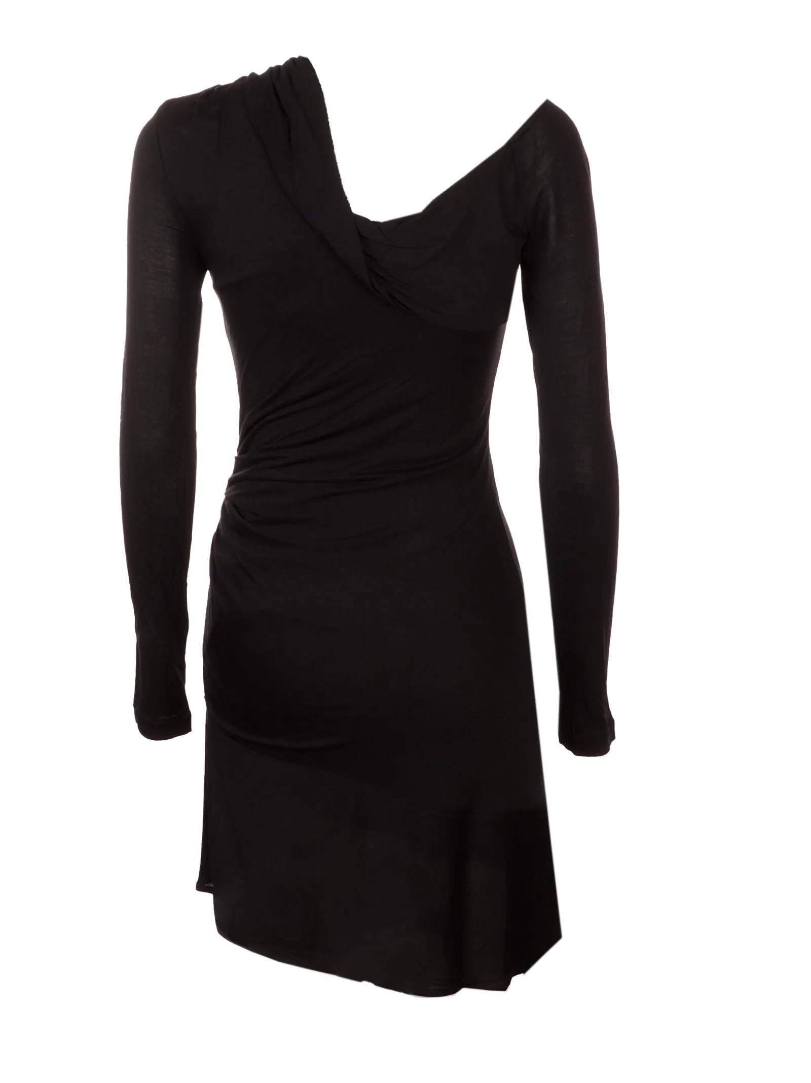 Helmut Lang Asymmetric Gathering Detailed Mini Dress