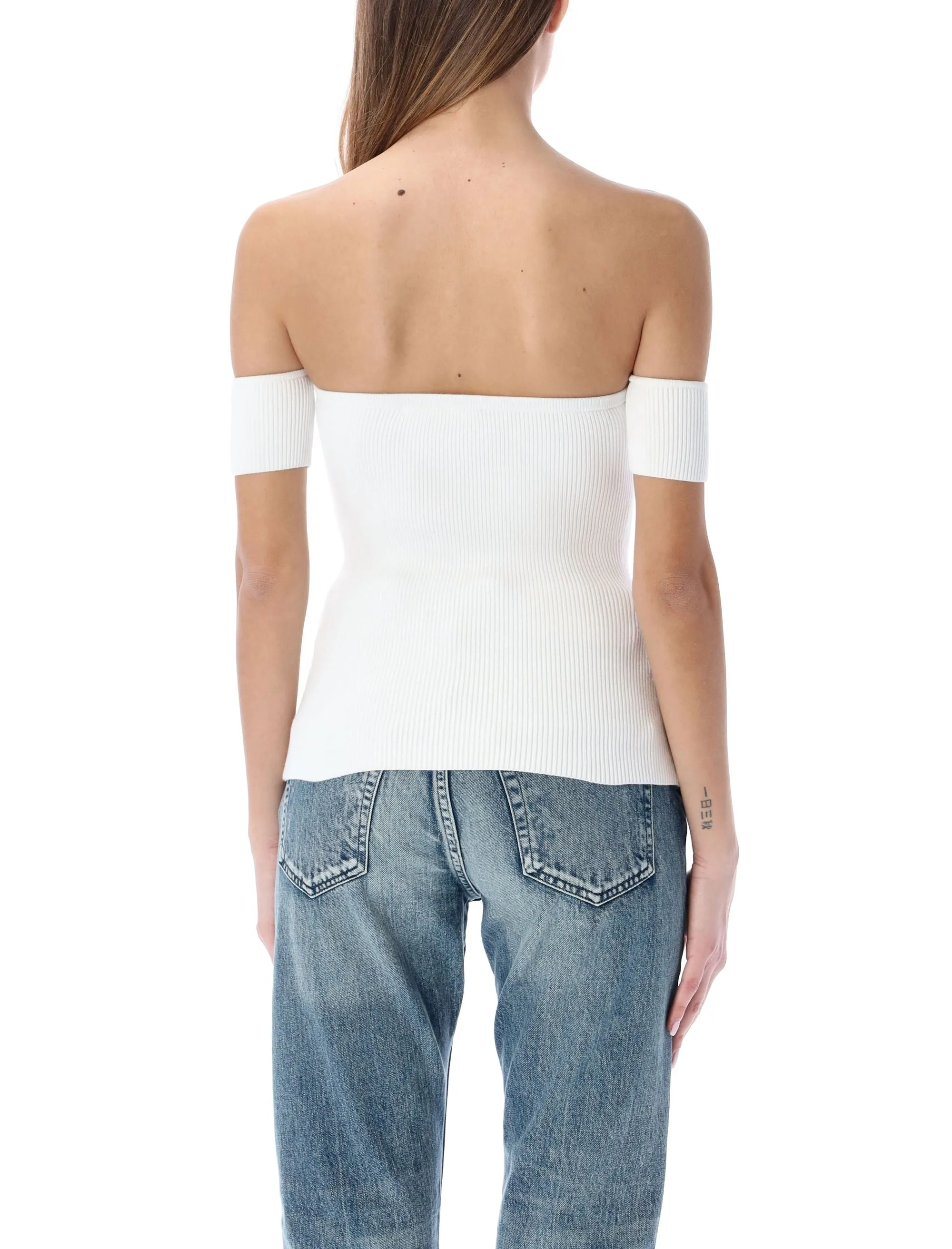 Helmut Lang Off-Shoulder Ribbed Top