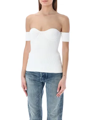 Helmut Lang Off-Shoulder Ribbed Top