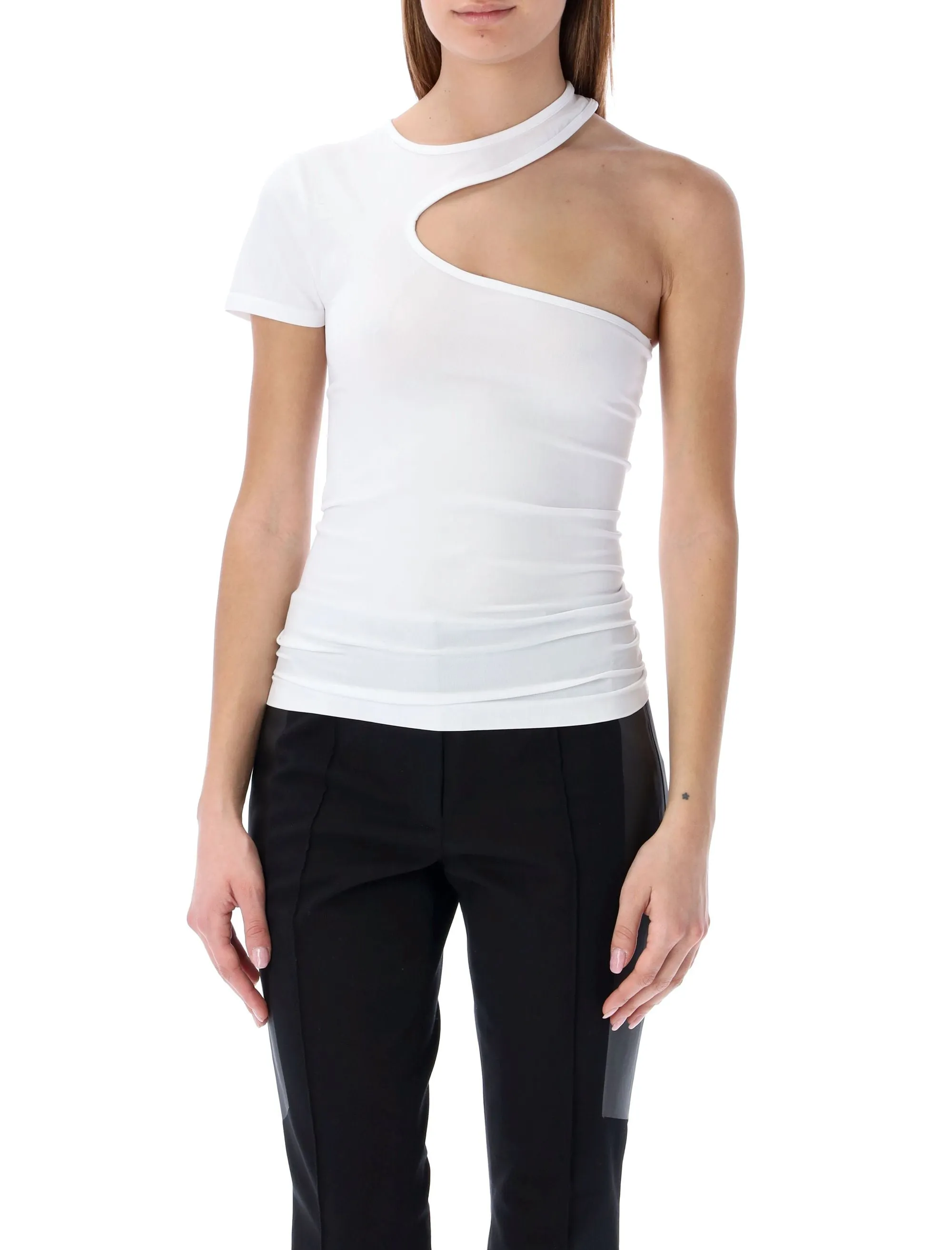 Helmut Lang One Shoulder Short-Sleeved Top