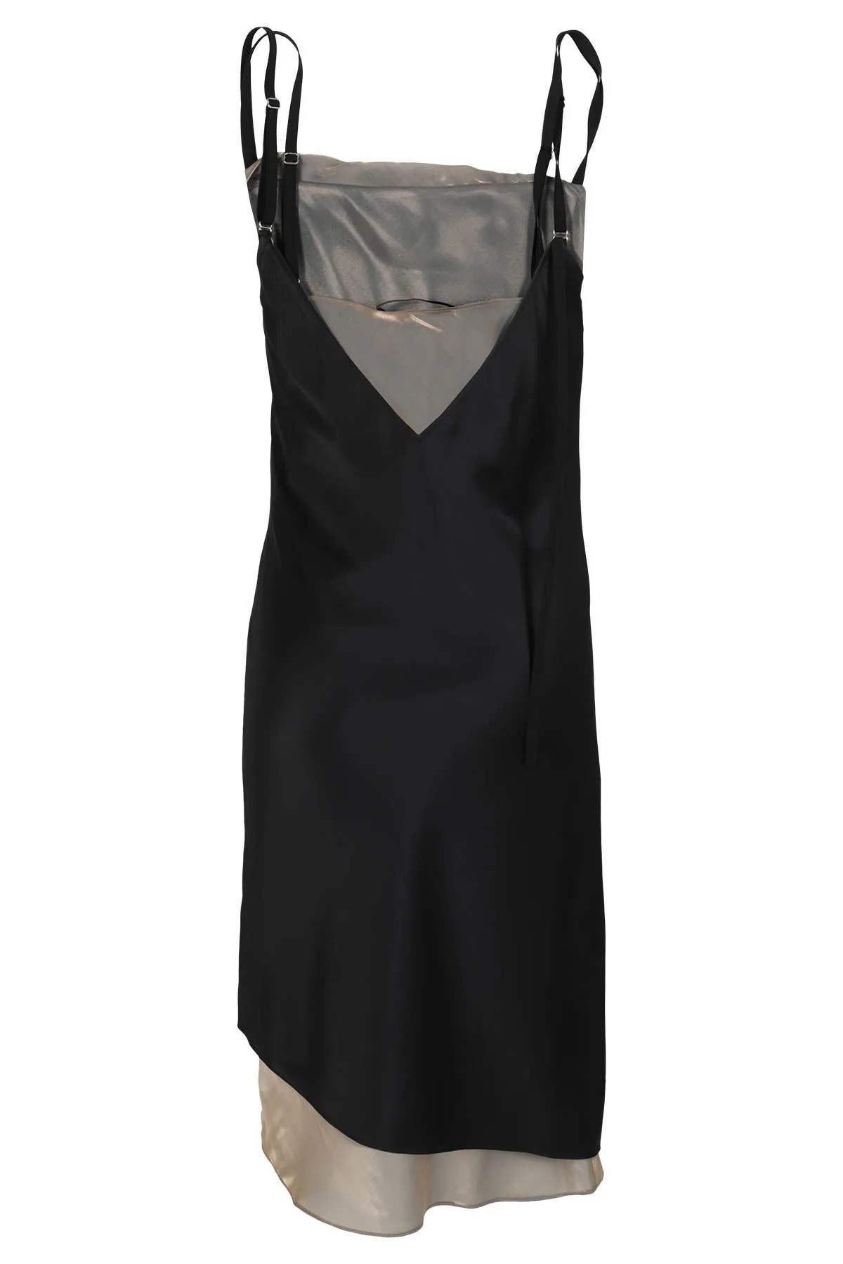Helmut Lang Satin Asymmetric Midi Dress