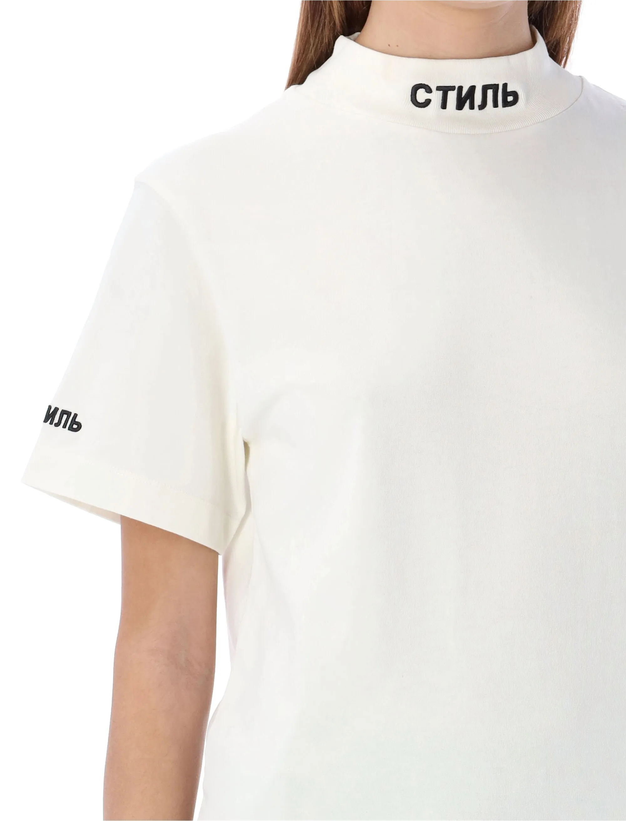Heron Preston Logo Patch Mock Neck T-Shirt