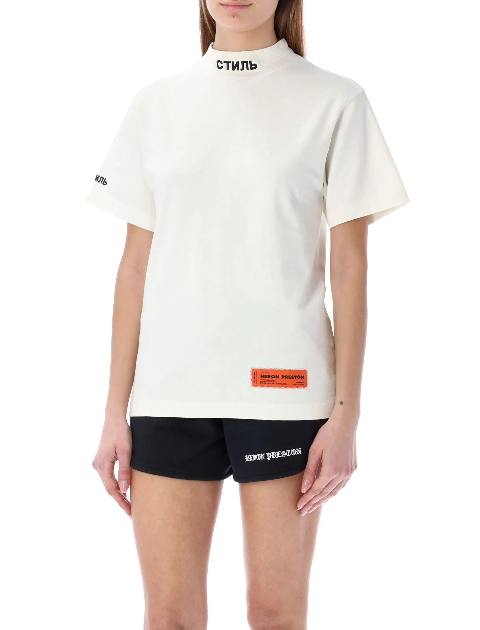 Heron Preston Logo Patch Mock Neck T-Shirt