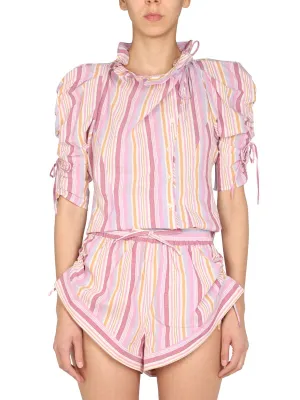 Isabel Marant Striped Bow Detailed Top