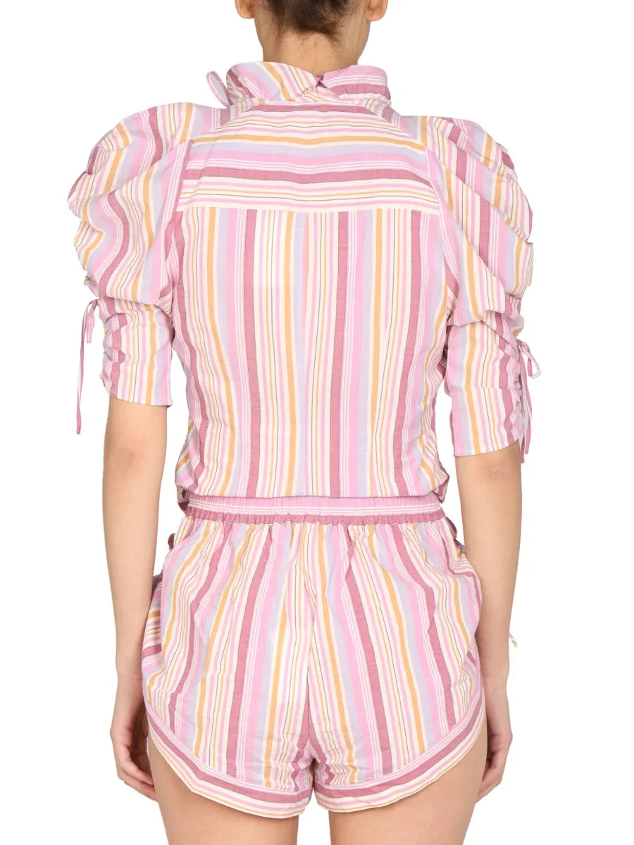 Isabel Marant Striped Bow Detailed Top