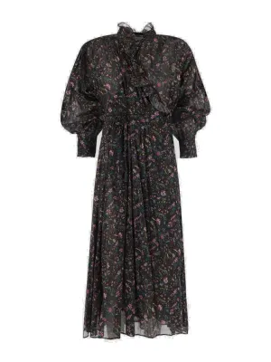 Isabel Marant toile Floral Printed Ruffle Detailed Dress