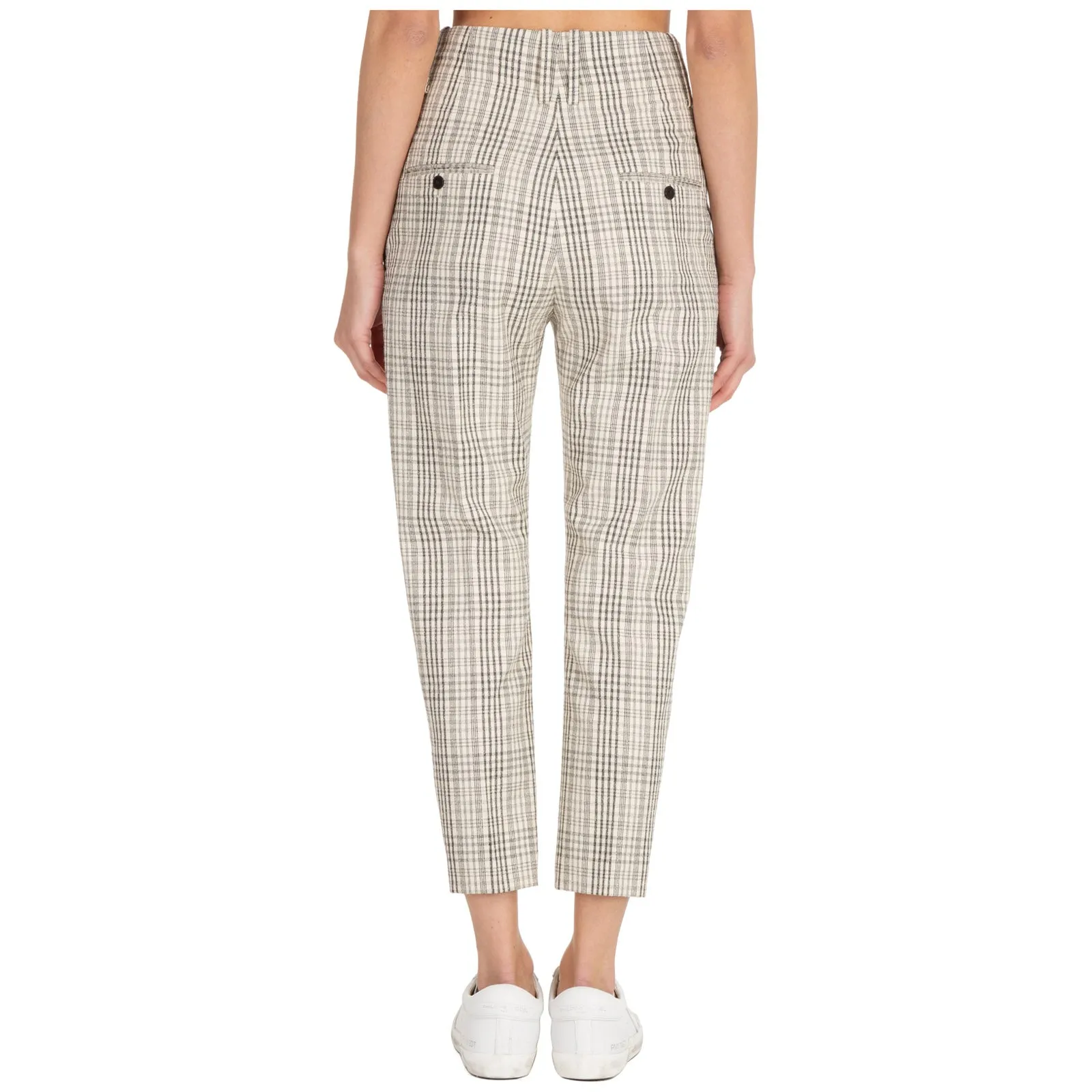 Isabel Marant toile Noah Check Pattern High Waist Pants