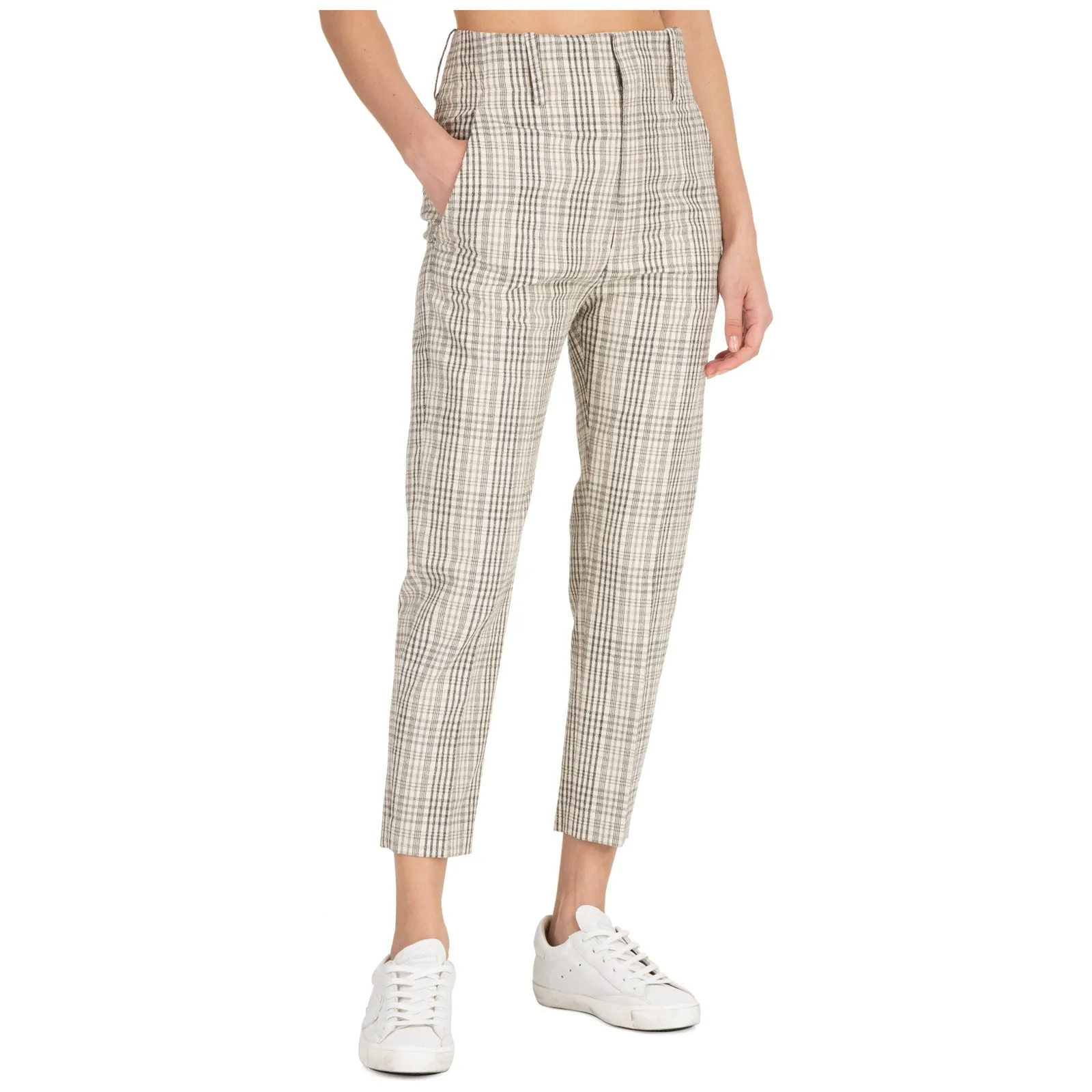Isabel Marant toile Noah Check Pattern High Waist Pants