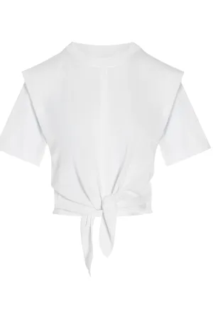 Isabel Marant Zelikia Tied Waist Layered Shoulder T-Shirt