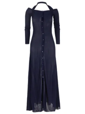 Jacquemus Cut-Out Long Sleeved Knitted Midi Dress
