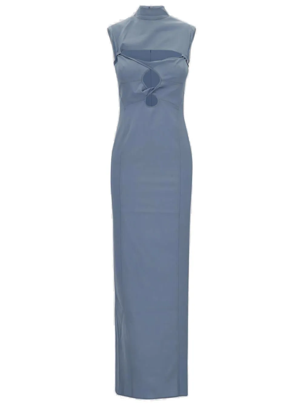 Jacquemus Cut-Out Sleeveless Mockneck Maxi Dress