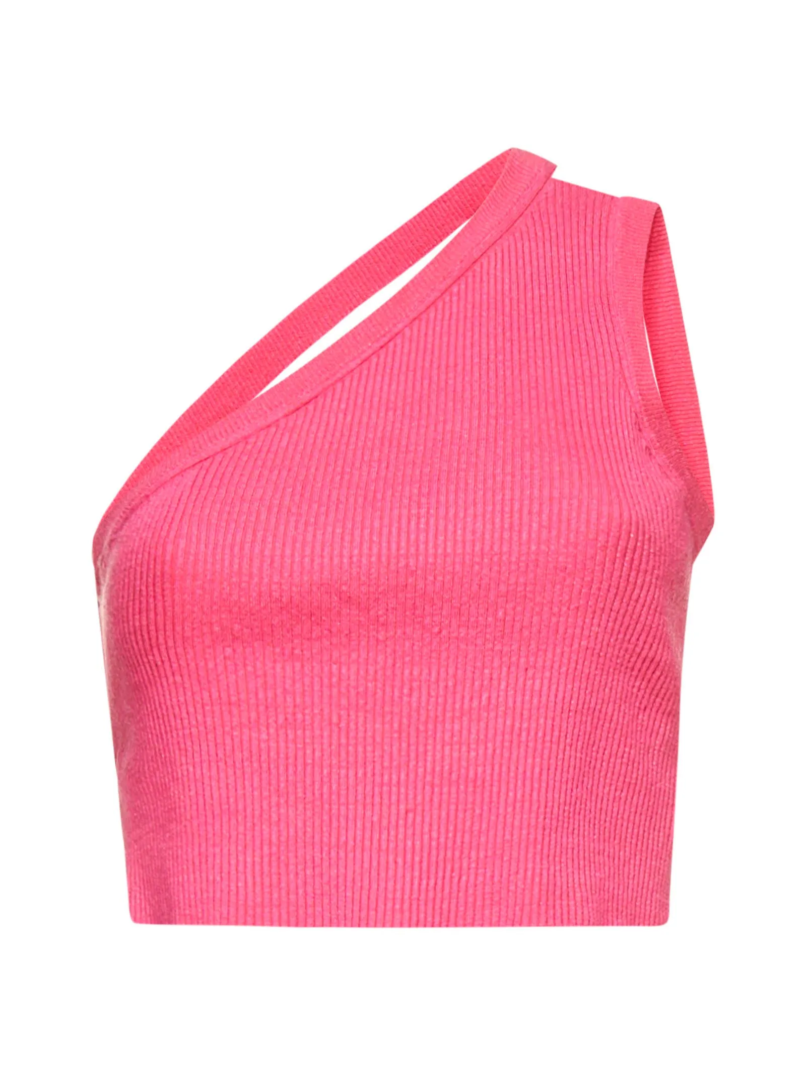 Jacquemus La Maille Ascu Asymmetric Knitted Crop Top