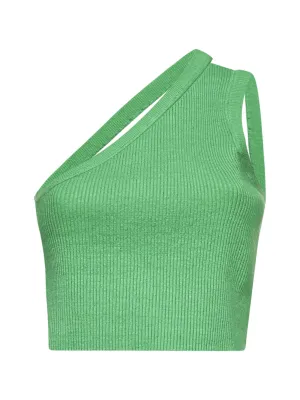 Jacquemus La Maille Ascu Asymmetric Knitted Crop Top