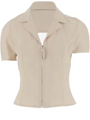 Jacquemus Open Back Zip-Up Short Sleeved Top