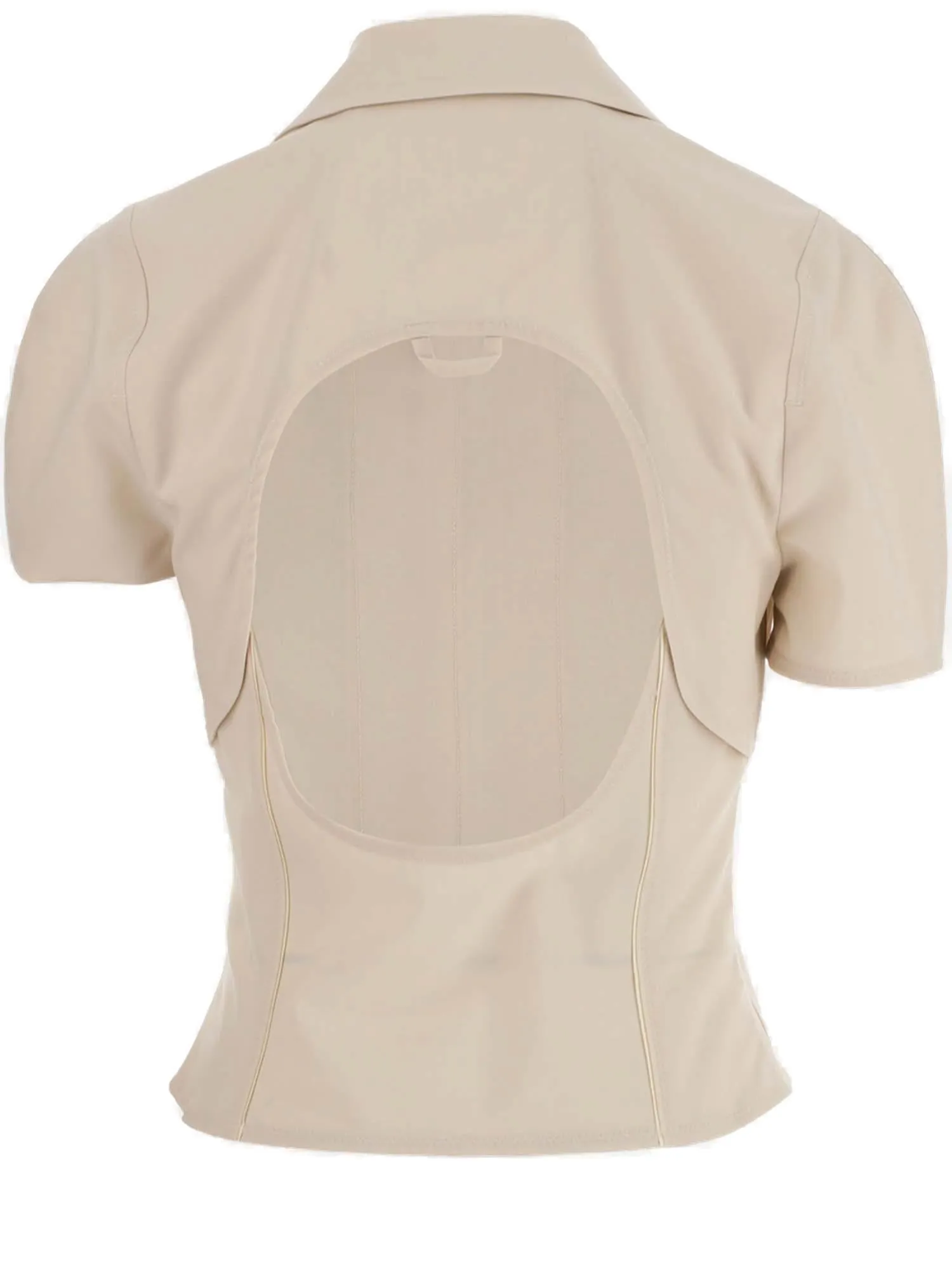 Jacquemus Open Back Zip-Up Short Sleeved Top