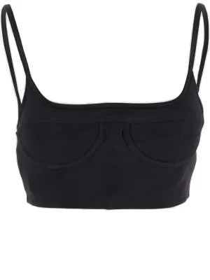 Jacquemus Square Neck Sleeveless Cropped Top