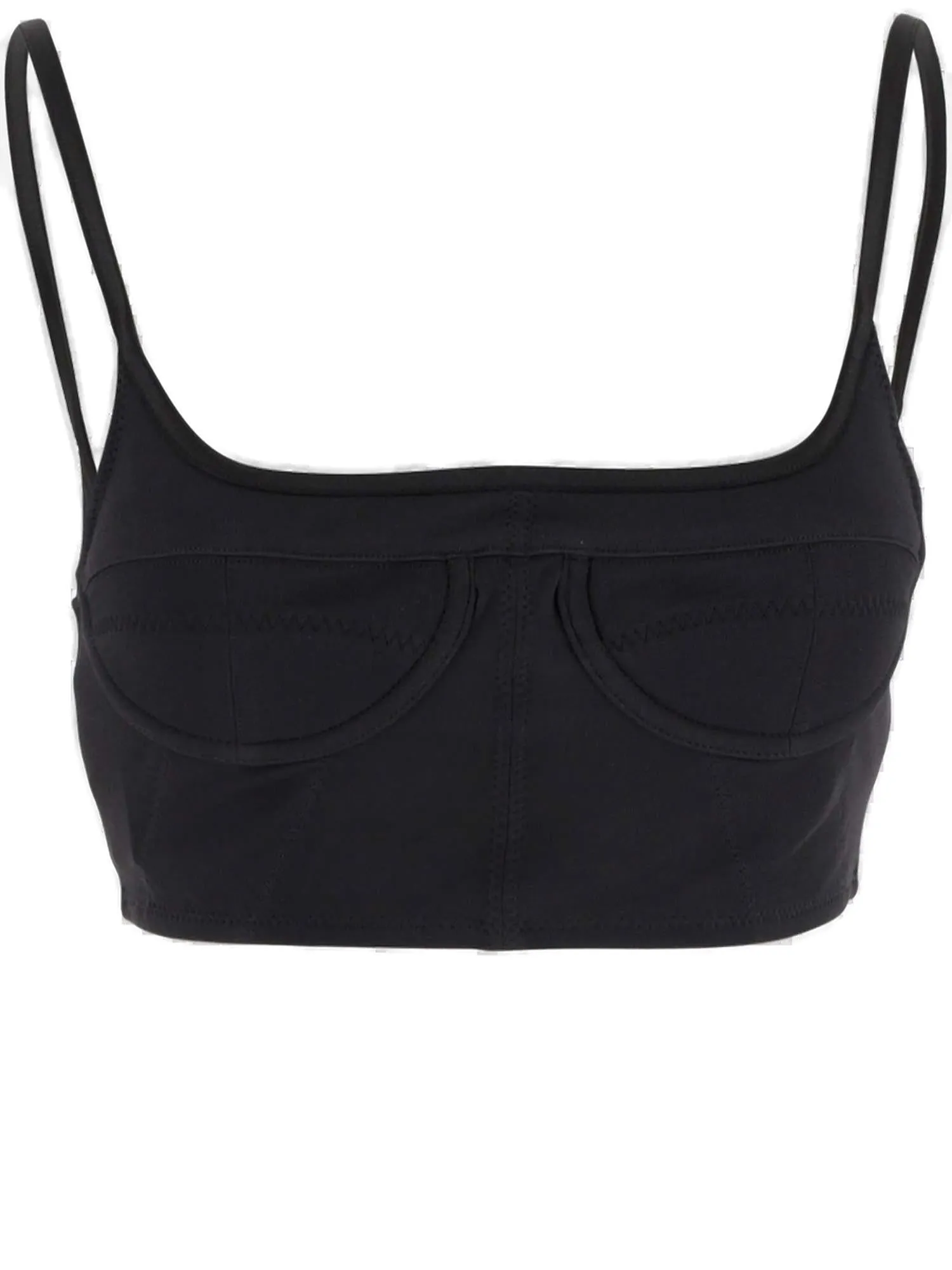 Jacquemus Square Neck Sleeveless Cropped Top